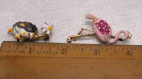 Set 2 Retro Emaillierte Anstecknadeln Broschen Rosa Flamingo & Igel Streutier Pins - Bild 3 von 10