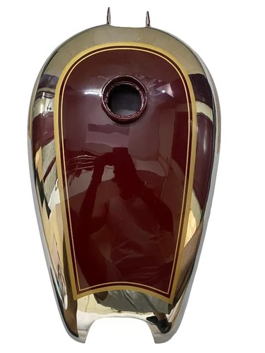 BSA B31 MAROON PAINTED CHROME STEEL GAS FUEL PETROL TANK |Fit For - Picture 2 of 6