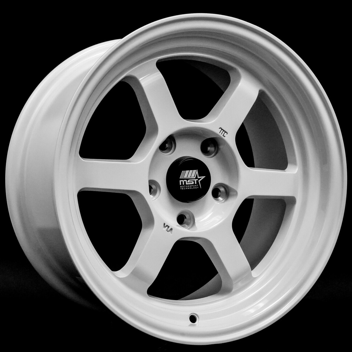 16x8 +20 MST Time Attack 01T 5x114.3 Glossy White Wheels (Set of 4
