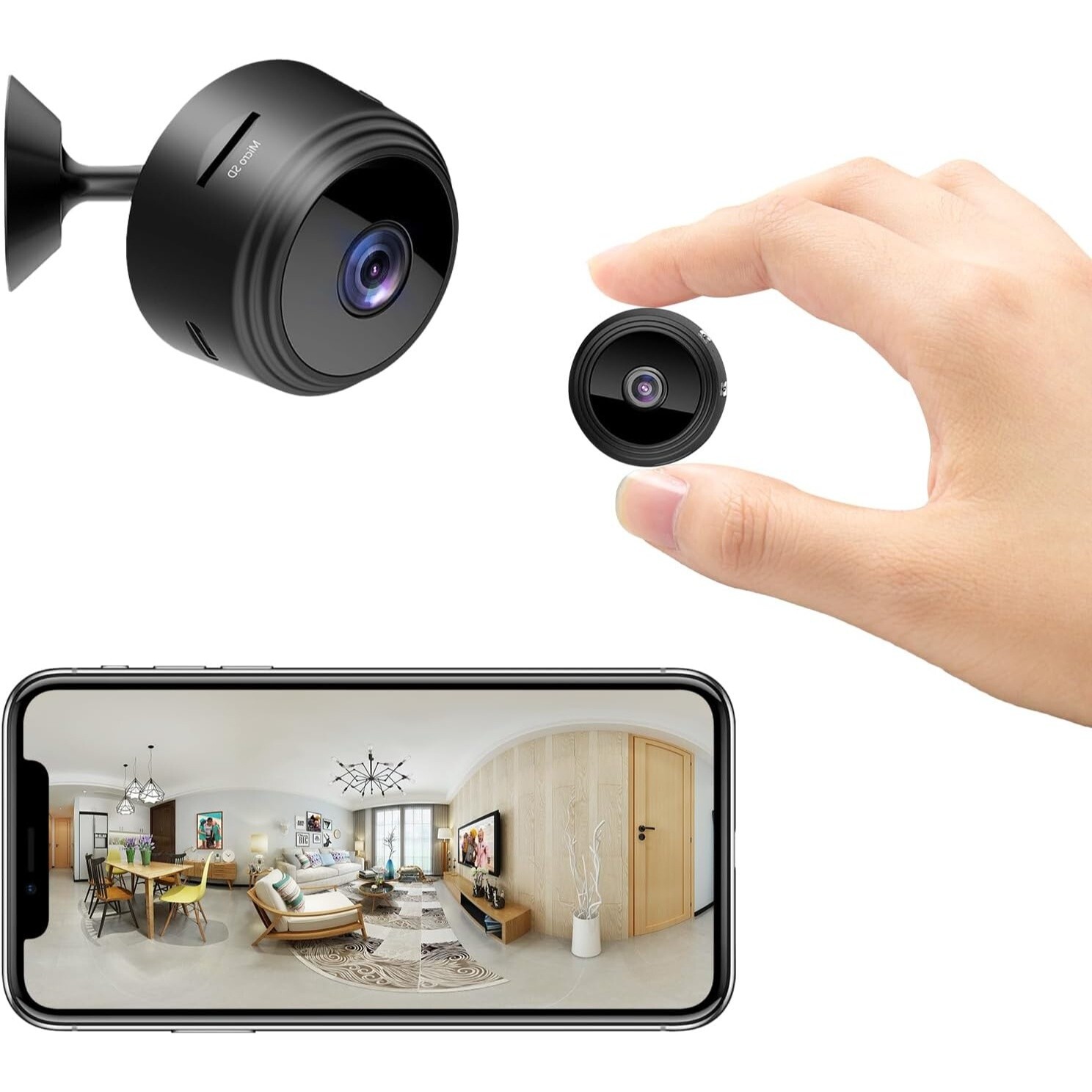 Wireless 1080P WiFi Spy Camera Compact Hidden Indoor Security Camera for Pets-image