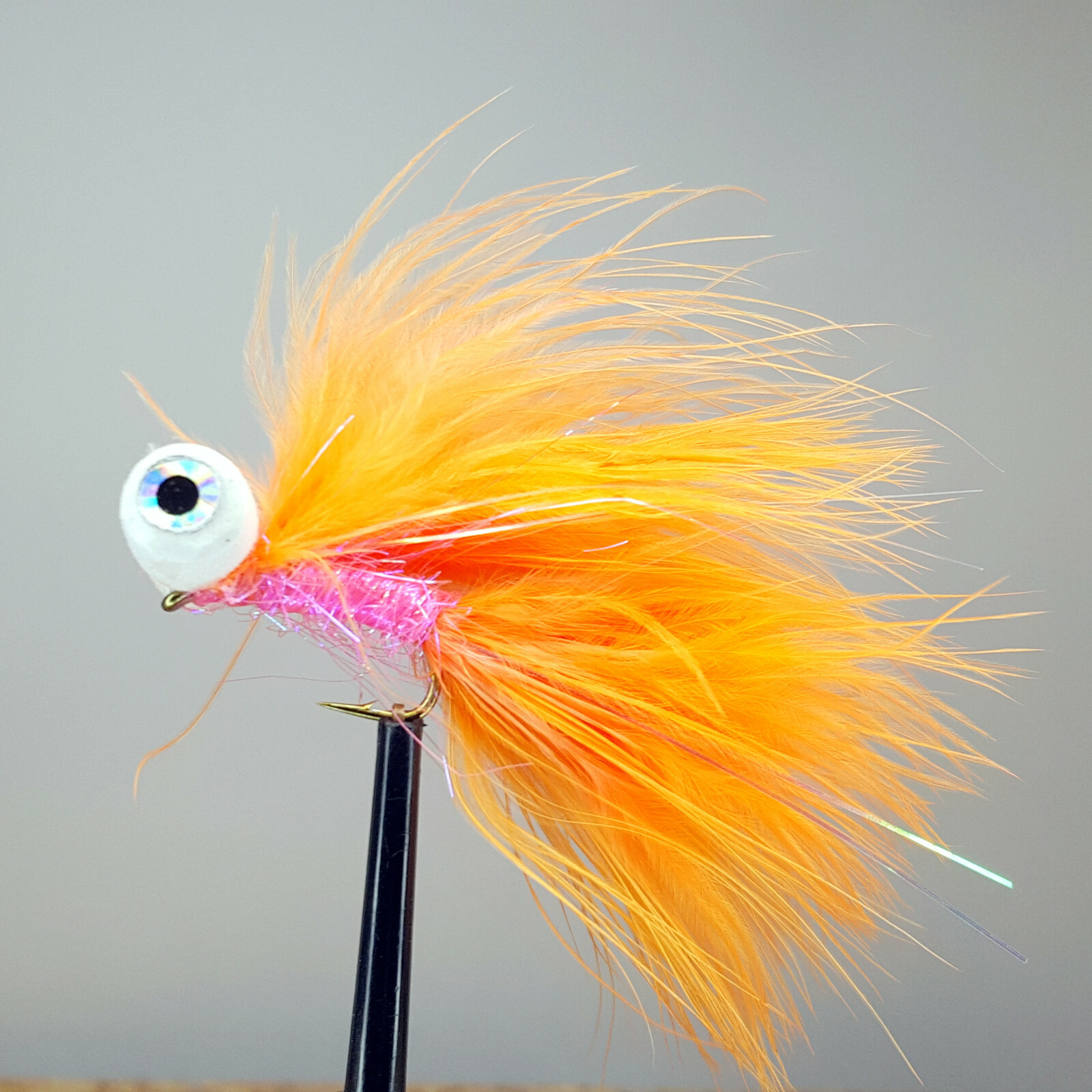 3 x Orange Straggle Booby Fly Fishing Trout Flies  Size 10   (BB19)