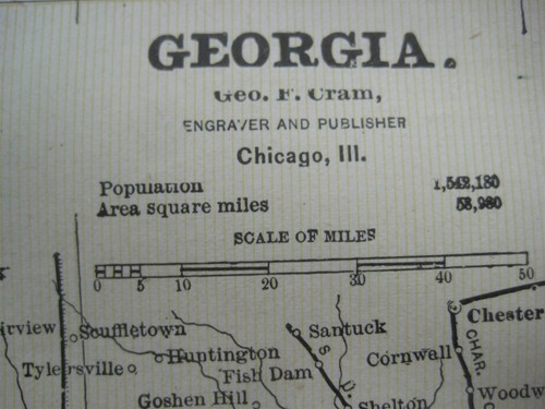 Original 1889 Karte Georgien Decatur Valdosta Jekyll Island Atlanta Clyde Railroads - Bild 2 von 11