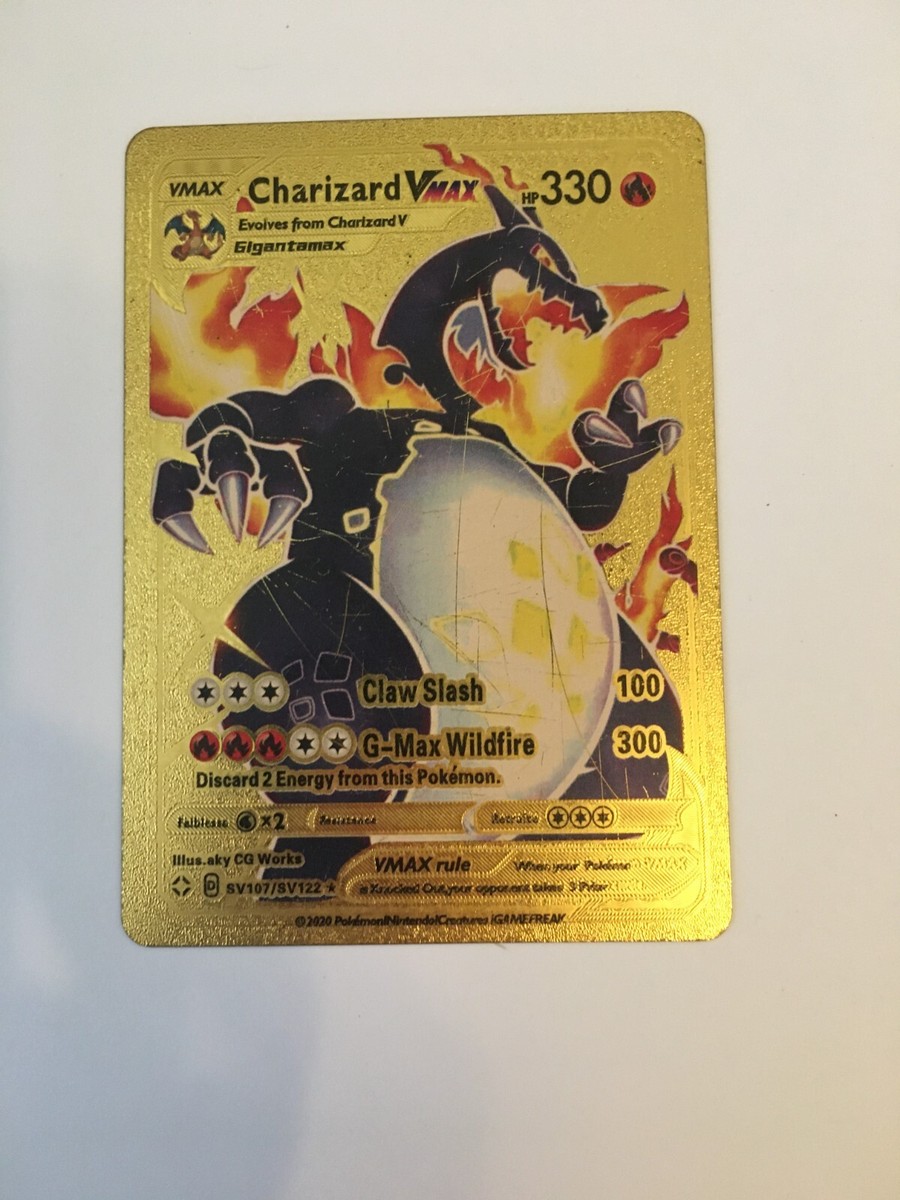 PURPLE CHARIZARD VMAX POKEMON SV107/SV122 GOLD FOIL FAN ART