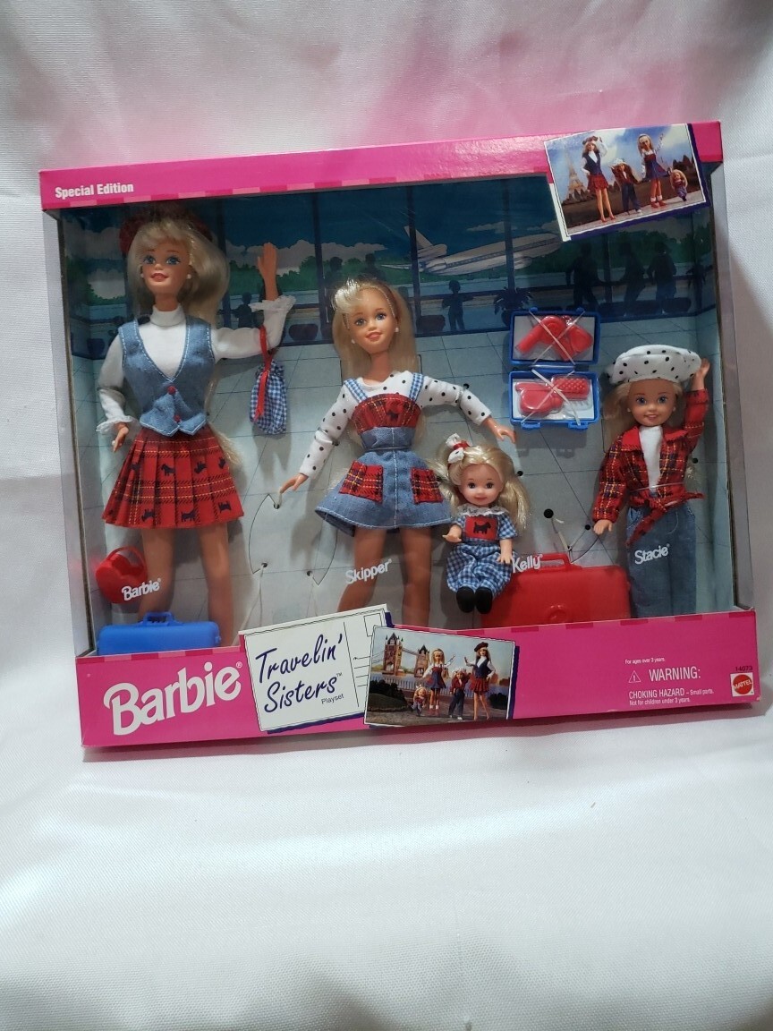 Japan Barbie Travelin' Sisters 14073 w/ Kelly Skipper Stacie 1995