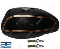 Benzin Benzintank Schwarz Bemalt Mit Kappe & Taps FüR Triumph T140 Bonneville