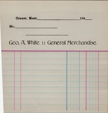 1890s Blank Billhead GEO. A. White General Merchandise, Conner Montana