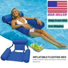 Inflatable Foldable Floating Bed Float Chair Beach Swimming Pool Raft Water Toy