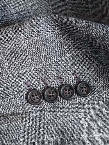 Brunello Cucinelli Gray Check Wool Single Breasted Unlined Blazer Itlaly Size 56 - Picture 10 of 11