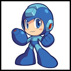 Mega man decal sticker NES 8-bit  Vinyl nintendo digitally printed die cut 5x3