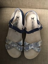 MEPHISTO NEW Stela Light Sand Metallic Leather Sandals Womens Sz 7 US 37 EU