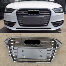 Griglia aria paraurti anteriore stile S4 anello cromato adatta per Audi A4 S4 B8.5 2013-2016