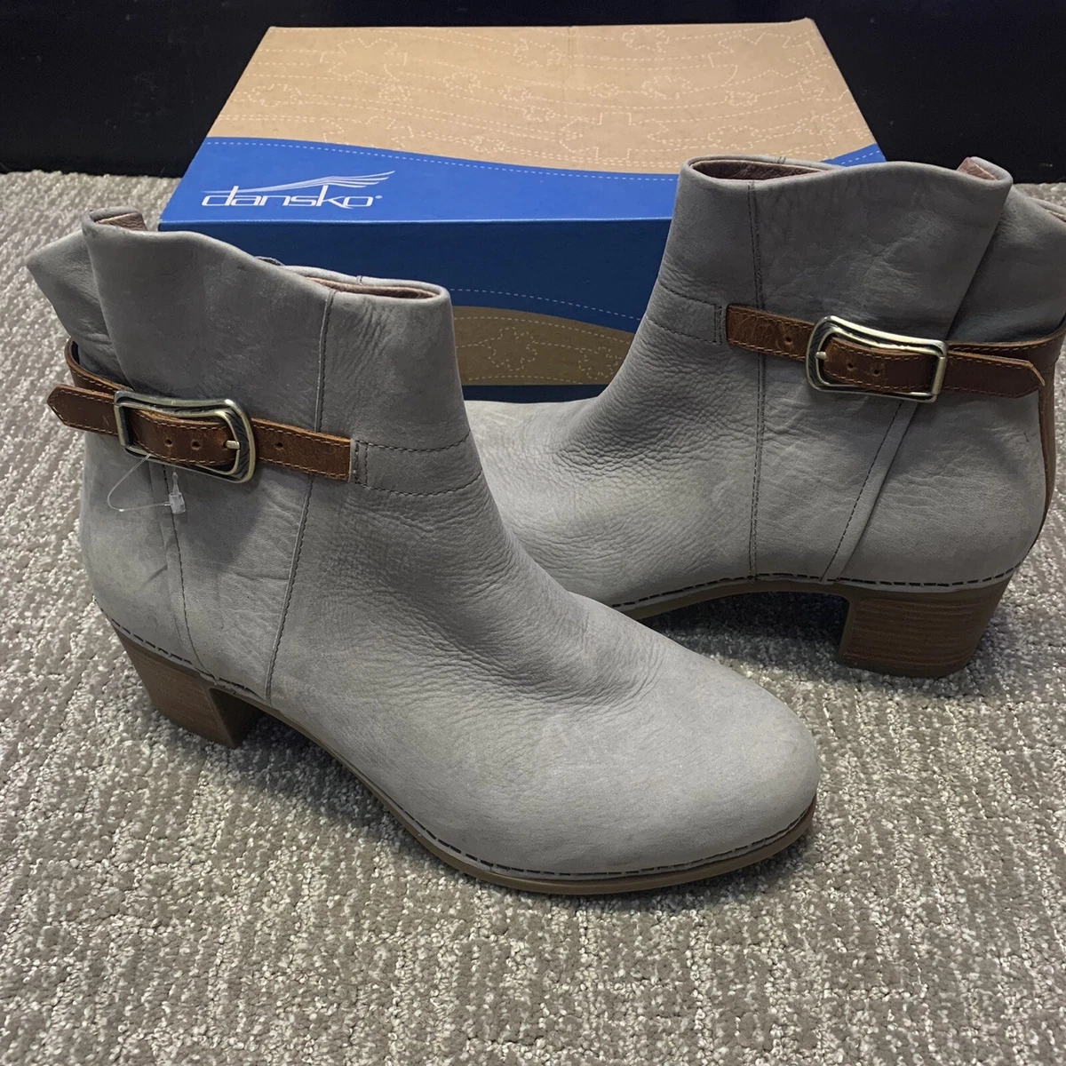 Dansko New Women s Hartley Boot Grey Nubuck Size 42 NWB eBay