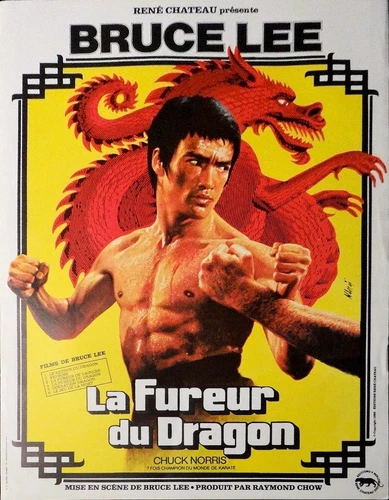 The Fury of Dragon Poster Cinema 53x40 Original Roll off Canister Bruce Lee
