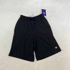 NWT Champion Mens Small 9" Inseam Cotton Jersey Shorts Pockets Black