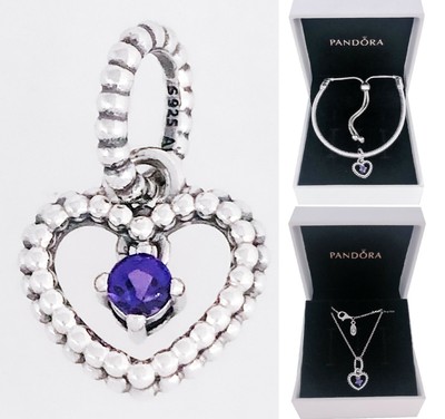 PANDORA February Purple Beaded Heart 