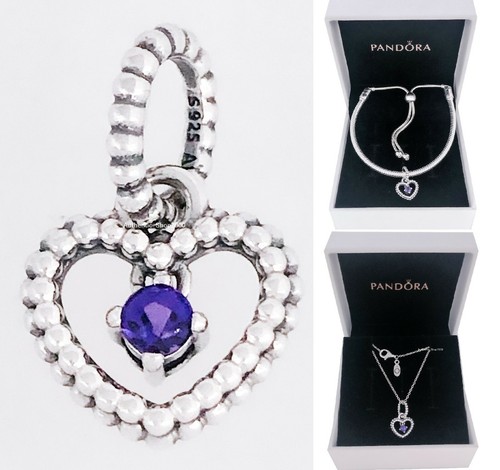 PANDORA February Purple Beaded Heart 