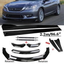 For HONDA ACCORD Front Bumper Lip Spoiler Side Skirt Rear Gloss Black Body Kits