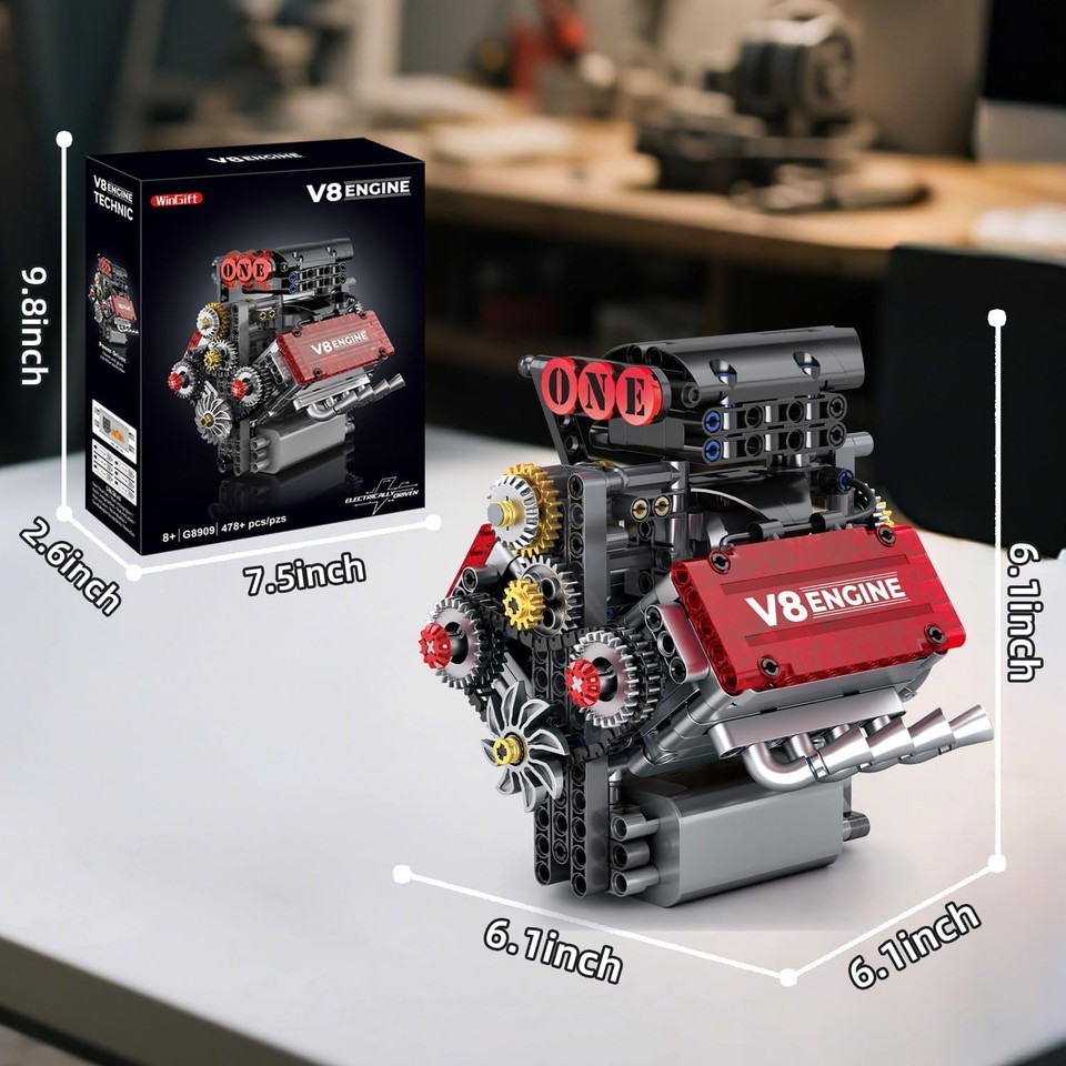 V8 Engine Building Set,V8 Engine Model kit That Run,Build Your Own STEM ...