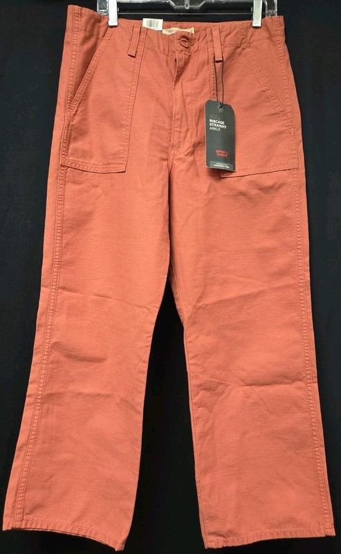 Levi’s Premium Ribcage Straight Ankle Pants Women’s 32x27 Salmon Orange Street 