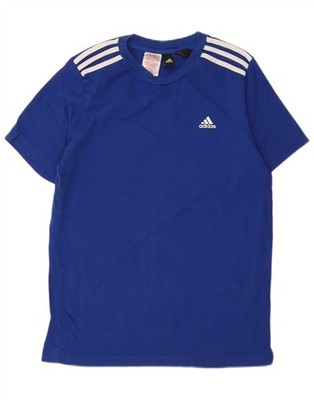 Adidas Jungen T-Shirt Oberteil 13-14 Jahre Blau Baumwolle CP07