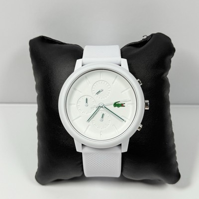 Lacoste 2011246 New Men's Watch White Dial/Band Silicone Chronograph