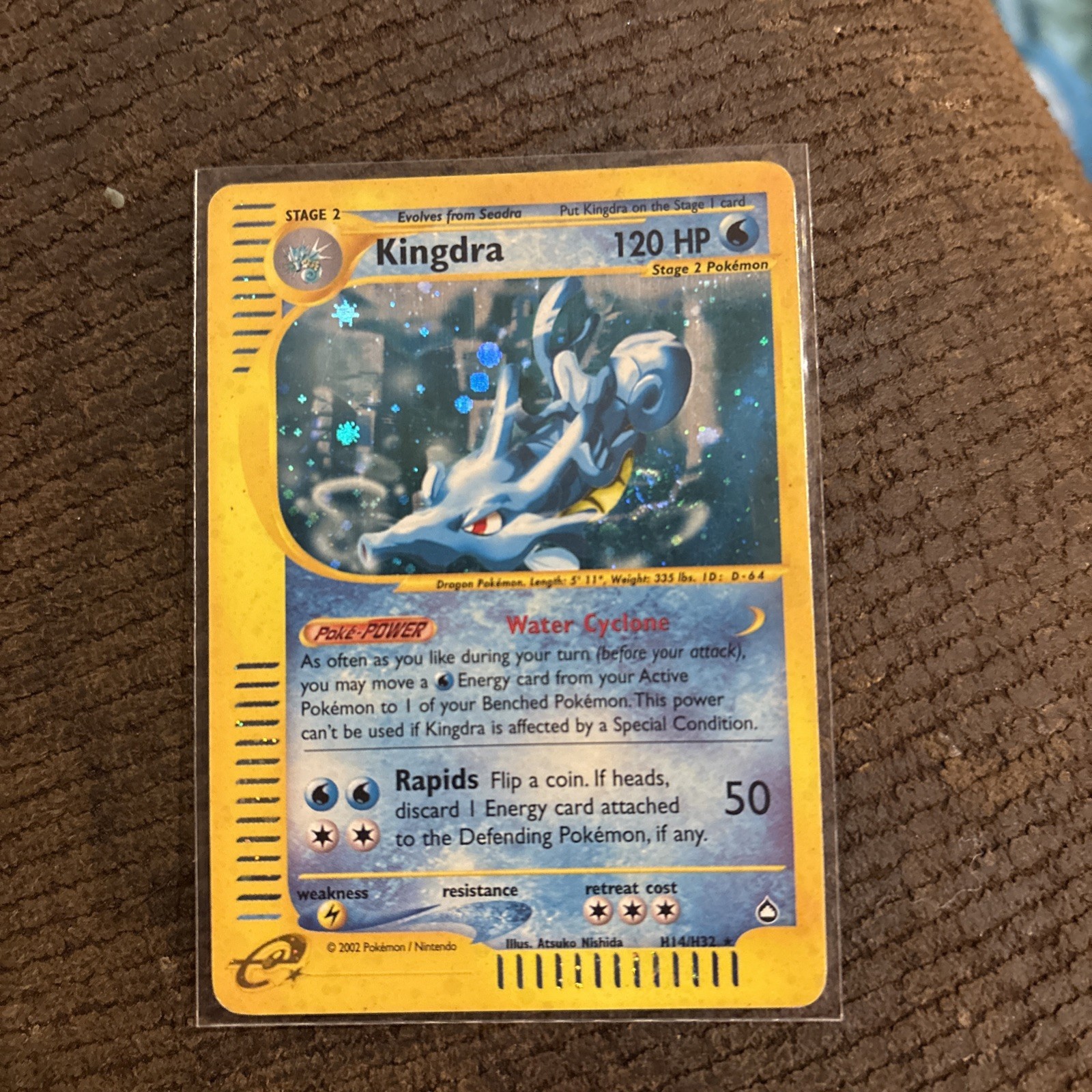 Pokémon Kingdra Holo Rare TCG Card Aquapolis H14/H32 Swirl!