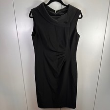 Tahari Arthur S. Levine Women Sz 12 Black Sheath Dress Luxury Minimalist Mobwife