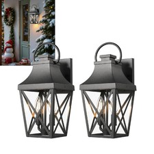 1-2 Pack Outdoor Wall Lights Waterproof Wall Sconce Garden Patio Porch Lantern