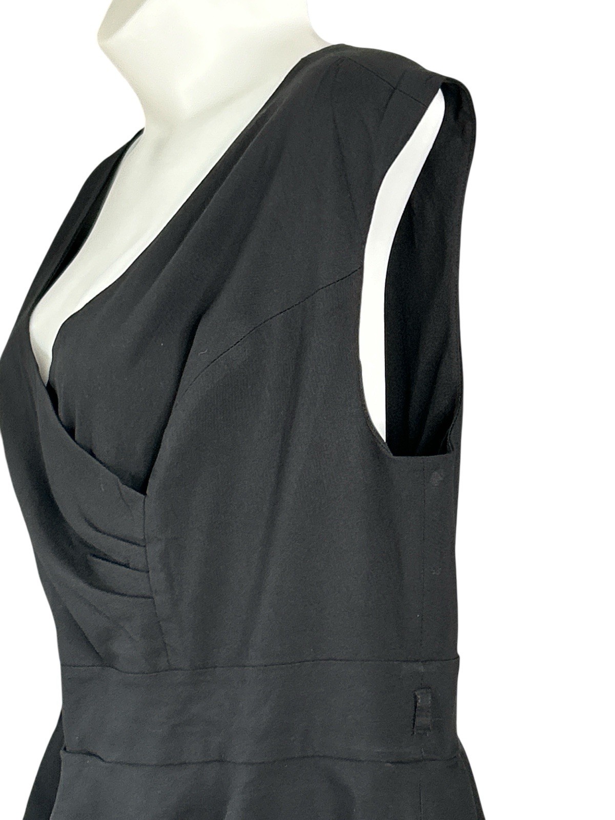 Torrid Black Solid Ruched Bodice Ruffle Peplum Ca… - image 9