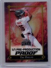 Tre Phelps 2025 Leaf Metal Baseball 1/1 Pre Production Proof