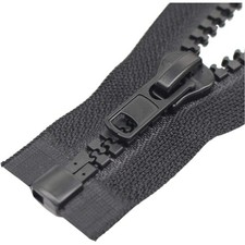 Rei&szlig;verschluss, Kunststoff, teilbar, 78 cm, Jacken, M&auml;ntel, Schwarz, 2 St&uuml;ck