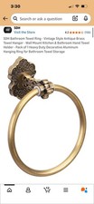 Bathroom Towel Ring - Vintage Style Antique Brass Towel Hanger - Wall Mount K...