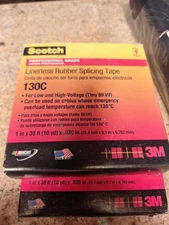2 3M Scotch® Linerless Rubber Splicing Tape 130C  1" INCH x 30' FOOT