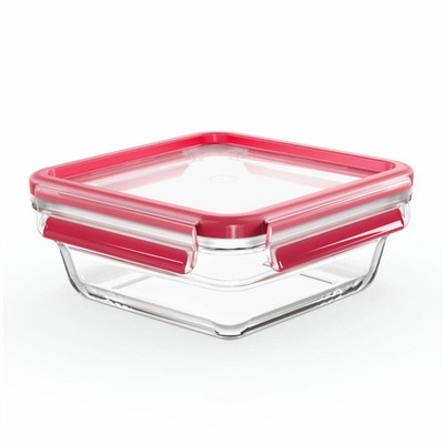 EMSA Clip & Close GLAS Frischhaltedose Vorratsbehälter Transparent / Rot 0.8 L