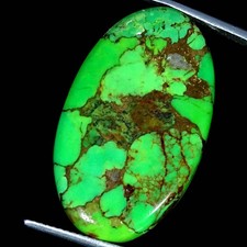 19.60Cts Lab-Created Green Copper Turquoise Oval Cabochon 17X29X4MM