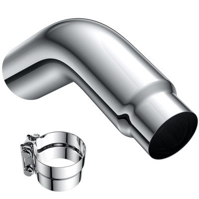 5'' Inlet to 6'' Outlet 23'' Long Chrome Diesel Exhaust Turndown Elbow Tip