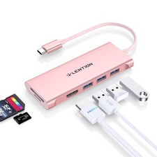 LENTION USB C Hub with 4K HDMI, 3 USB 3.0, SD/Micro SD 3.0 Card Reader, Compa...