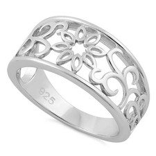 925 Sterling Silver Vines Flower Ring