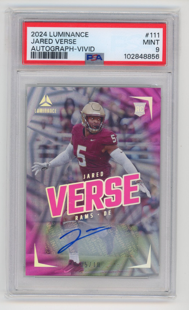 Jared Verse Panini Luminance #111 Autograph Vivid