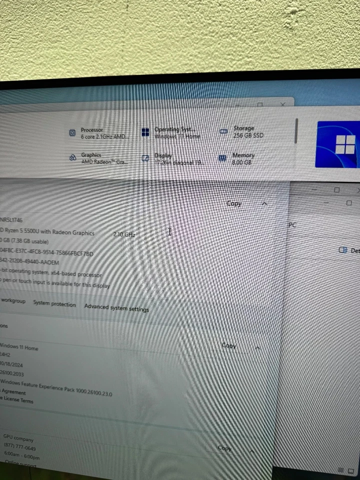 Gateway GWNR5L1746 17.3" AMD Ryzen 5 5500U 24GB RAM 256GB SSD Windows 11 4 Parts - Image 4 of 4