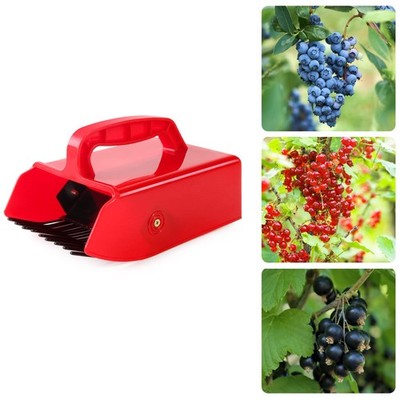 Domiella Blueberry Picker with Metallic Comb and Handle, Easier Red Handle
