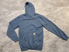 Carhartt K288 Loose Fit Midweight Sleeve Logo Hoodie Mens Sz Small Blue TS0288