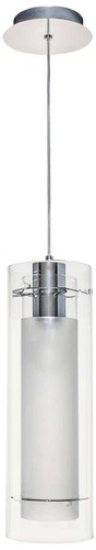 ET2 5 1/2" Wide Clear Cylinder and Frosted Glass Modern Pendant Light - Picture 2 of 7