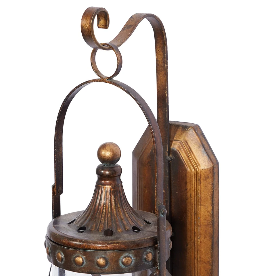 Deco 79 Traditional Glass Floral Wall Sconce, 7" x 6" x 20", Bronze (Pack of 4) - Image 4 of 4