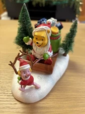 Dept 56 Merry Christmas Pooh Characters on Sleigh 2006