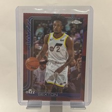 2025 Topps Chrome Collin Sexton #210 Refractor 3/5 Red Basketball Border Jazz!!!