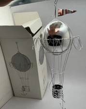 Up Up & Away Hot Air Balloon Silver Christmas Ornament