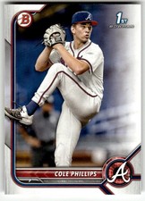 2022 Bowman Draft #BD-90 Cole Phillips 1st Atlanta Braves Baseball