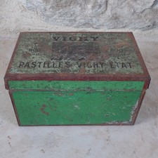 Ancienne boite métal Pastilles Vichy d'Etat vintage vert old vtg