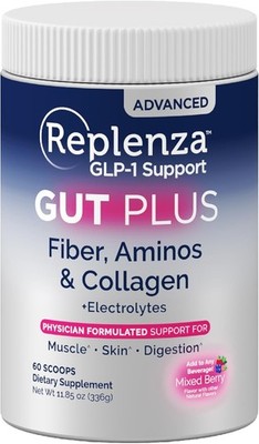 Replenza Advanced Gut Plus Drink Mix ?V Amino Acids, Collagen & Fiber, Clinical